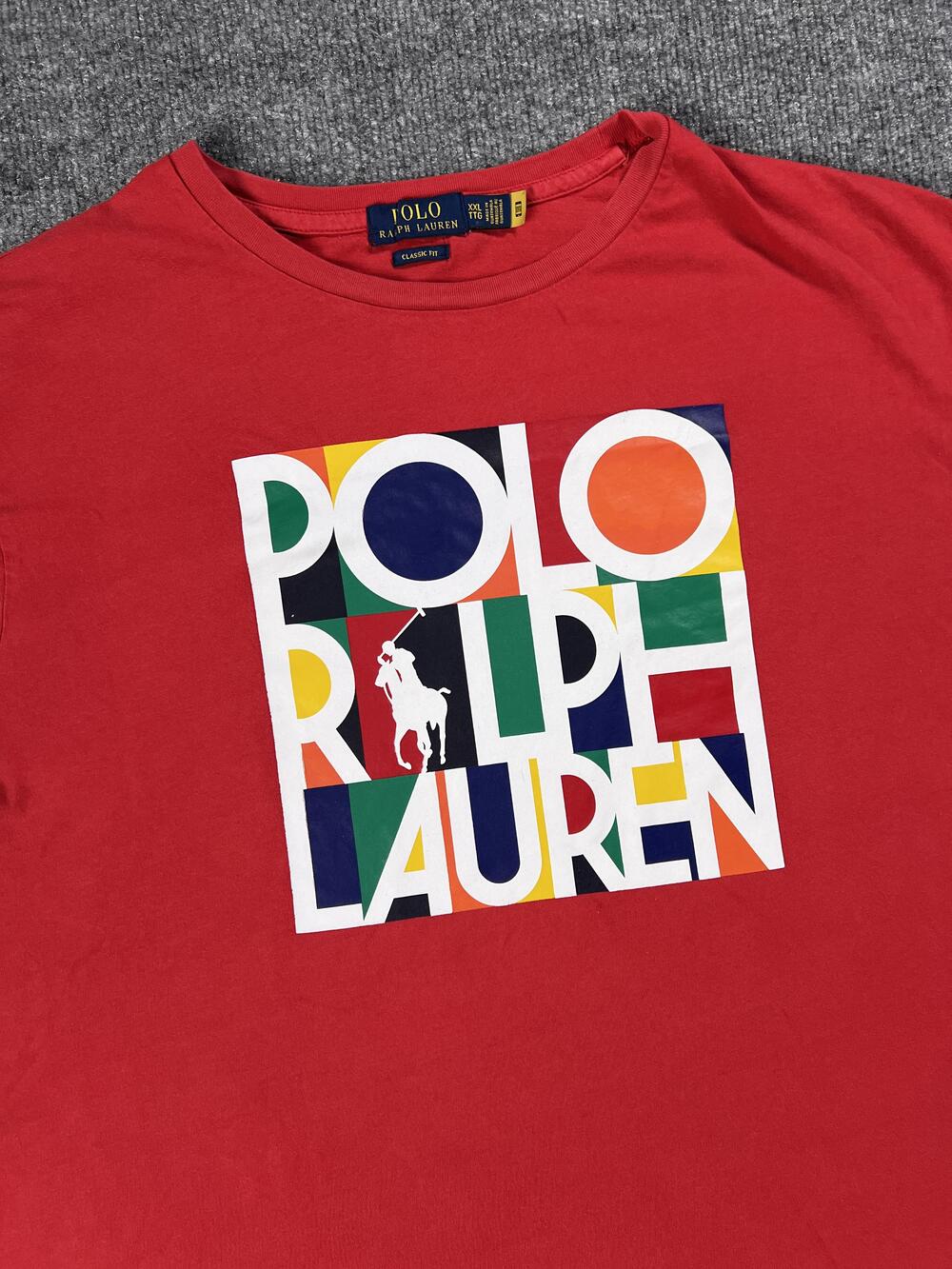 Polo Ralph Lauren T Shirt Red Logo Cotton Crew Neck Mens Extra Extra Large